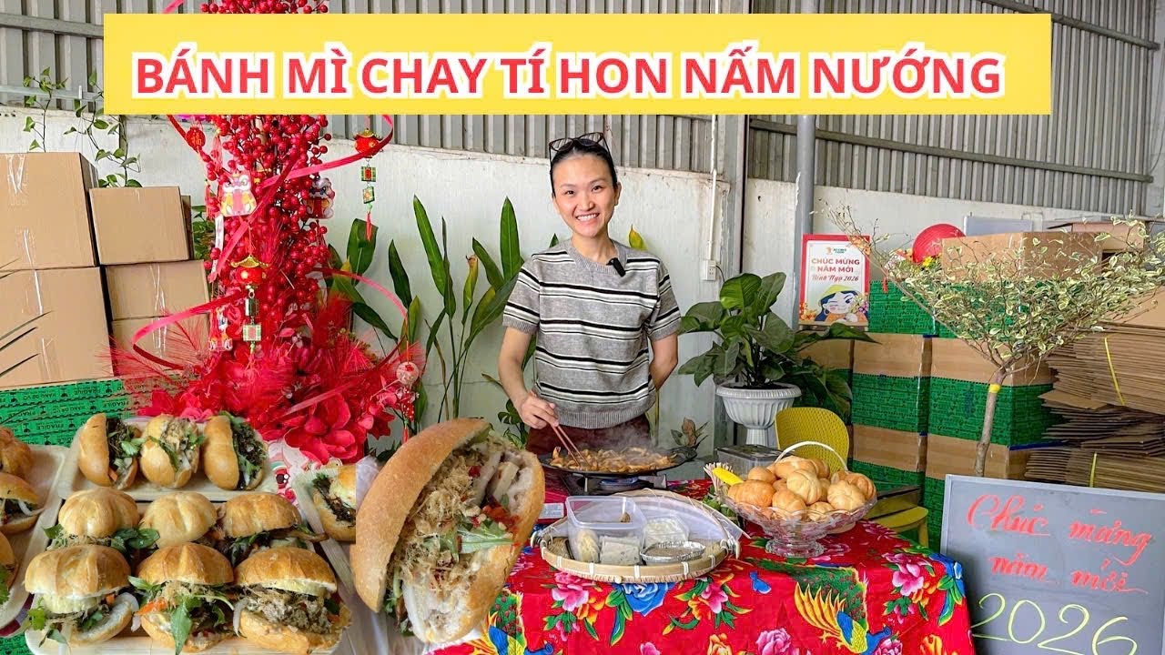 Bánh mì chay mini nấm nướng thơm lừng ai ăn cũng khen